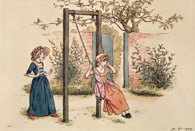 Illustrasjon for St. Valentines Day, 1914 (wc på papir) av Kate Greenaway