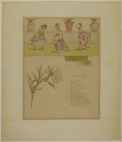 Studie for Tip a Toe, fra Marigold Garden av Kate Greenaway