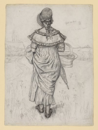 Studie til «Under the Window» av Kate Greenaway