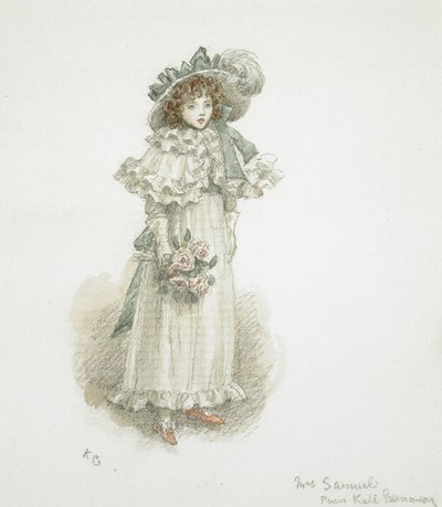 Studie av en fullt påkledd liten jente av Kate Greenaway