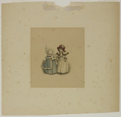 To små jenter i pelstrimmede kåper av Kate Greenaway