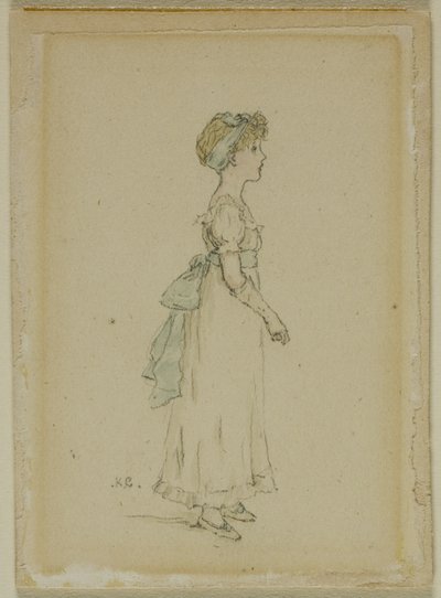 Ung jente med blå bånd av Kate Greenaway