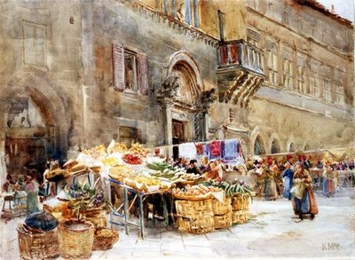Før huset til folkets kaptein, Perugia, ca. 1906 (wc) av Katharine McCracken