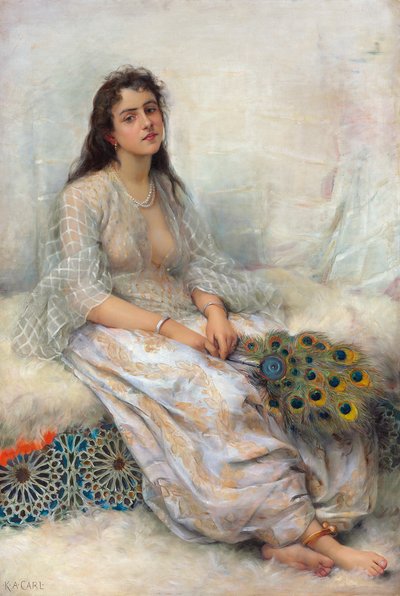 An Oriental Beauty (olje på lerret) av Katherine Augusta Carl