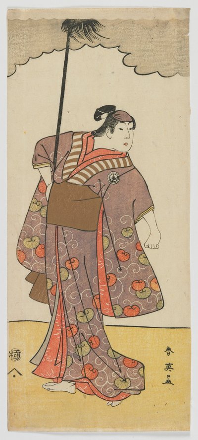 Skuespilleren Iwai Hanshiro IV som kvinnelig yakko (fotmann) Edo-periode, ca. 1791 (farget treblokktrykk) av Katsukawa Shun ei