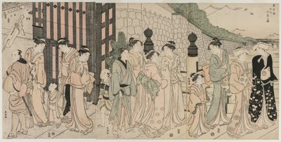 Tusen høster, ti tusen år på Tokiwa-broen, tidlig på 1790-tallet. av Katsukawa Shuncho