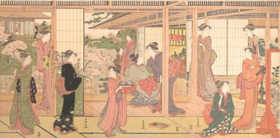Mansion som åpner ut mot en hage, ca. 1786. av Katsukawa Shuncho