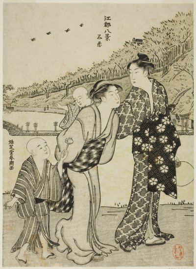 Shinobazu Pond, fra serien "Eight Views of Edo (Koto hakkei)" av Katsukawa Shuncho