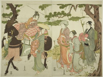 Reisende på Tokaido av Katsukawa Shuncho