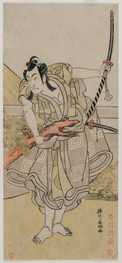 Ichikawa Monnosuke II som Soga no Gorō av Katsukawa Shunko
