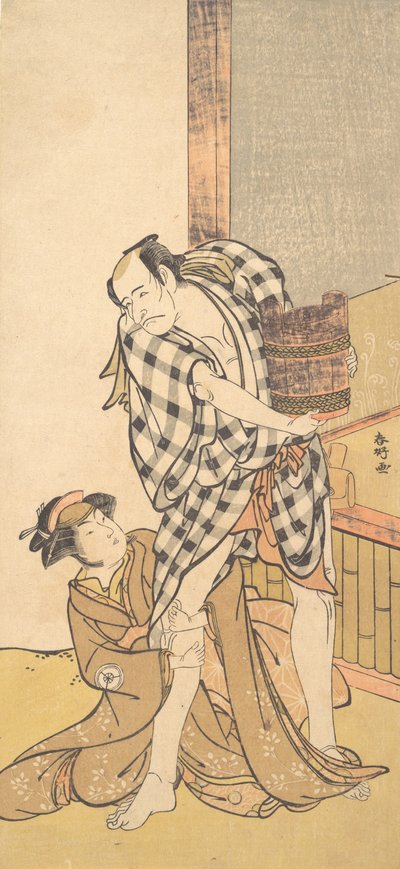 Scene fra Play Yoshitsune and the Thousand Cherry Trees Yoshitsune..., 8. eller 9. måned, 1784. av Katsukawa Shunko