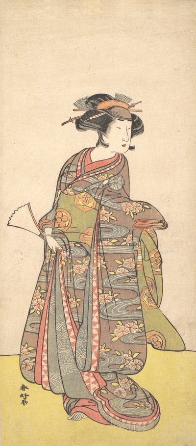 Den første Nakamura Tomijuro som kvinne, sannsynligvis 1777. av Katsukawa Shunko