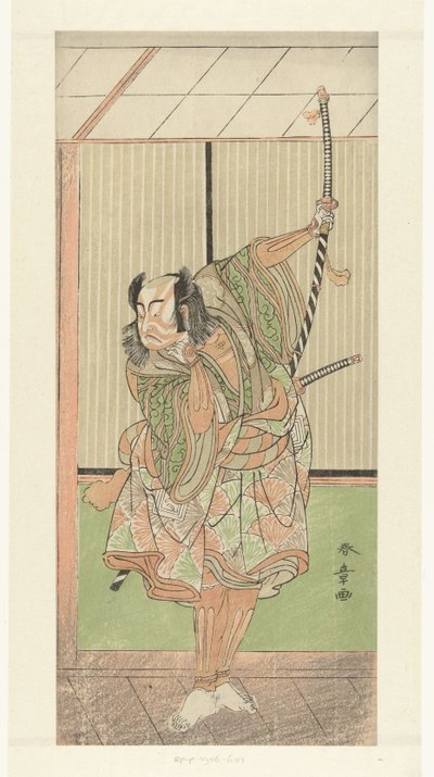 Skuespiller Ichikawa Yaozo med langt sverd av Katsukawa Shunsho