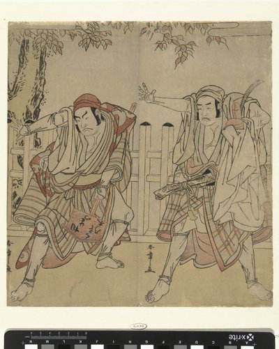Skuespillerne Otani Hiroji III i Otani Tomoemon av Katsukawa Shunsho