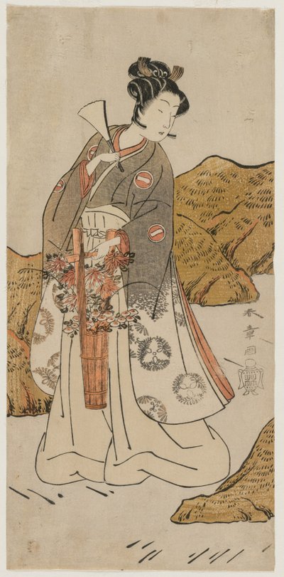 Ichikawa Monnosuke II som tempelside, tidlig på 1770-tallet. av Katsukawa Shunsho