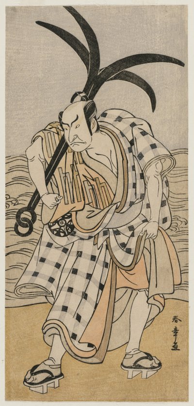 Nakamura Nakazo I som bymann som holder et anker av Katsukawa Shunsho