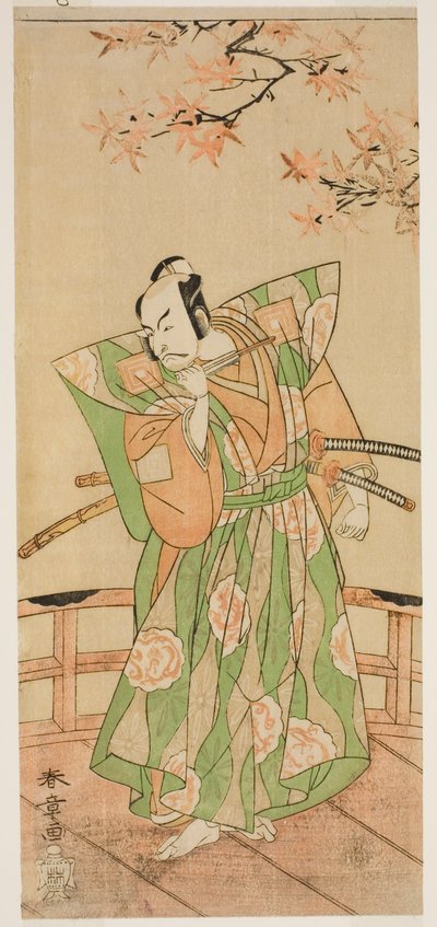 The Actor Ichikawa Danjuro V as Momonoi Wakasanosuke Yasuchika (?) in the Play Kanadehon Chushingura (?), Performed at the Nakamura Theater (?) in the Fifth Month, 1771 (?) av Katsukawa Shunsho