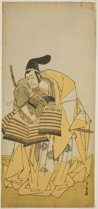 Ichikawa Grape Dye Good As Kudo Saemon Suketsune Te Pay Camry Ord relatert til forfedre, Perfor Med at Te Ichimura Tee First Month, 1776 av Katsukawa Shunsho
