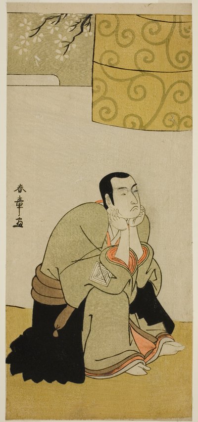 Skuespilleren Ichikawa Monnosuke II som buddhistmunk i skuespillet Edo no Hana Mimasu Soga, fremført på Nakamura Theatre i den fjerde måneden, 1783 av Katsukawa Shunsho