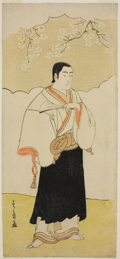 Ichikawa Monnosuke II som munk Renseibo i stykket Hatsumombi Kuruwa Soga, fremført på Nakamura Theatre i den tredje måneden, av Katsukawa Shunsho