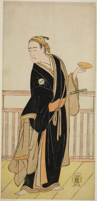 Skuespilleren Ichikawa Yaozo III som Oboshi Yuranosuke i stykket Kanadehon Chushingura, fremført på Nakamura Theatre i den femte måneden, 1786 av Katsukawa Shunsho