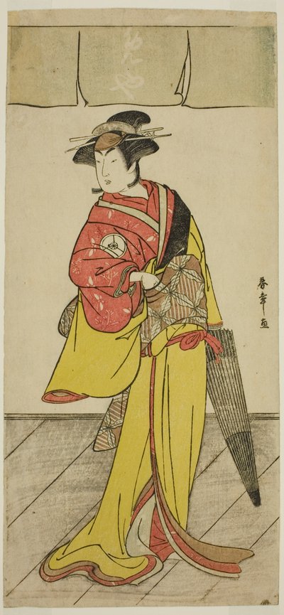 Tea C and r Celebration White Doctor V As Push Member Te Py Kana Writing of Love Engagement Soga, Perfor Med At Te Ichimura Tee Member Te Fourth Gate, 1789 av Katsukawa Shunsho