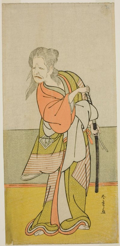 Skuespilleren Nakajima Kanzaemon III som Yaguchi no Karasu-baba i stykket Hono Nitta Daimyojin, fremført på Morita Theatre i den syvende måneden, 1777 av Katsukawa Shunsho