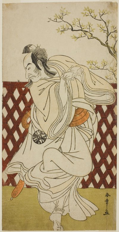 Skuespilleren Nakamura Nakazo I som Sakon-gitsune i stykket Hana-zumo Genji Hiiki, fremført på Nakamura Theatre i den ellevte måneden, 1775 av Katsukawa Shunsho