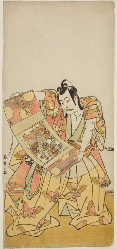 The Play Kazoe Uta Ta Ue Soga opptrådte på Nakamura Theatre den første måneden, av Katsukawa Shunsho
