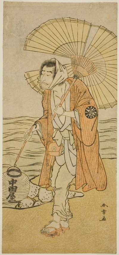 Skuespilleren Nakamura Nakazo I som overløpermunken Dainichibo i stykket Edo Meisho Midori Soga, fremført på Morita Theatre i den første måneden, 1779 av Katsukawa Shunsho