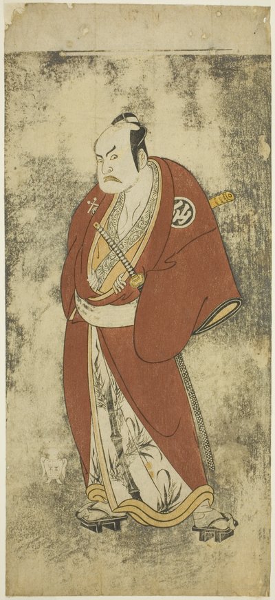 The Actor Nakamura Sukegoro II as Kaminari Shokuro in the Joruri "Gonin Otoko" (Five Chivalrous Commoners), Played as One Act in the Ayatsuri Kabuki Ogi (Mastery of the Fan in Kabuki), Performed at the Nakamura Theater from the Twentieth Day of the Seventh av Katsukawa Shunsho