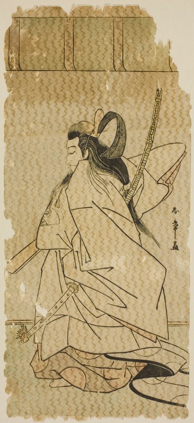 Skuespilleren Onoe Matsusuke I som prins Takanori i stykket "Kaeribana Eiyu Taiheiki," fremført på Nakamura Theatre i den ellevte måneden, 1779 av Katsukawa Shunsho