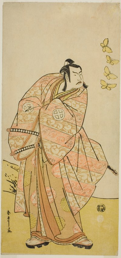 tee a c and r Ota ni hiroji ii s roll new ro and wond member tee pay flower oed Masakado festival, opptre på tee tee Ichimura tee member tee event gate th, 1789 av Katsukawa Shunsho