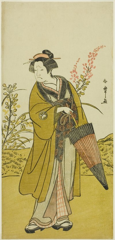 Skuespilleren Otani Tomoemon I som Otsuma i stykket Kabuki no Hana Bandai Soga, fremført på Ichimura-teatret i den fjerde måneden, 1781 av Katsukawa Shunsho
