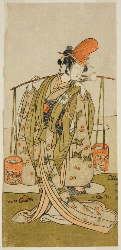 Skuespilleren Segawa Kitsuji III som Murasame i stykket Gohiiki Kanjincho, fremført på Nakamura Theatre i den ellevte måneden, 1773 av Katsukawa Shunsho