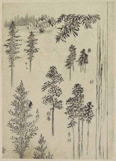 Landskap med trær av Katsushika Hokusai (possibly)