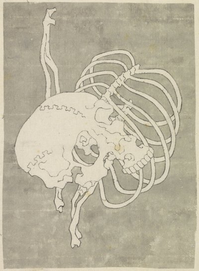 Hodeskalle og et brystkasse av Katsushika Hokusai (possibly)