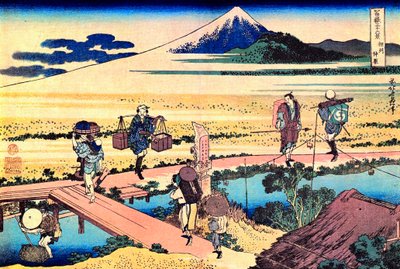 36 vues du Mont Fuji, Japan : vue de Nakahara dans la provinsen Sagami, Japon - Estampe de Katsushika Hokusai (1760-1849) (ecole ukiyo-e) 1830-1833 State A Pushkin Museum of Fine Arts, Moscou av Katsushika Hokusai