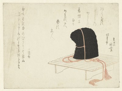 En domstol-cap på stativ av Katsushika Hokusai