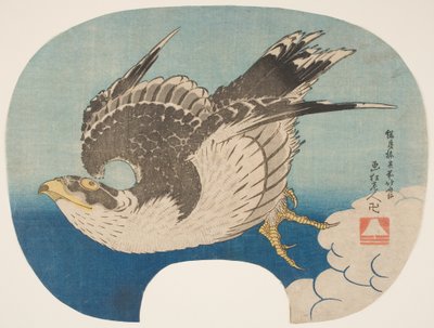 A Hawk in Flight, ca. 1840 (treblokktrykk) av Katsushika Hokusai