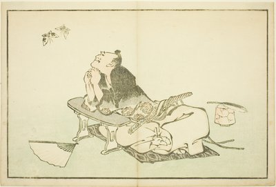 En filosof som ser på et par sommerfugler, fra The Picture Book of Realistic Paintings of Hokusai (Hokusai shashin gafu) av Katsushika Hokusai