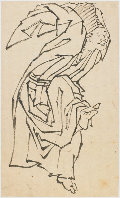 En Sambaso-danser, sent på 1700-tallet - begynnelsen av 1800-tallet. av Katsushika Hokusai