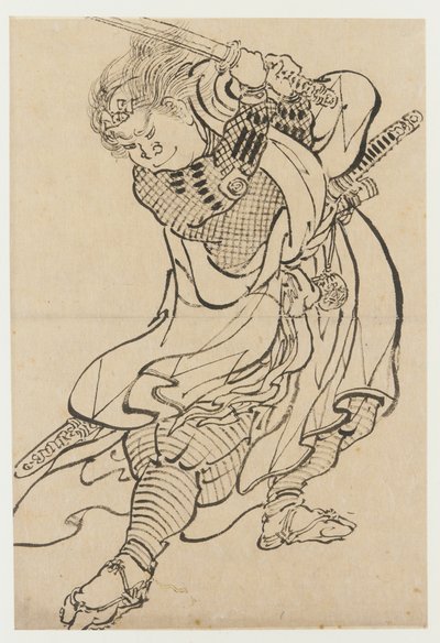 A Warrior, sent på 1700-tallet - begynnelsen av 1800-tallet. av Katsushika Hokusai