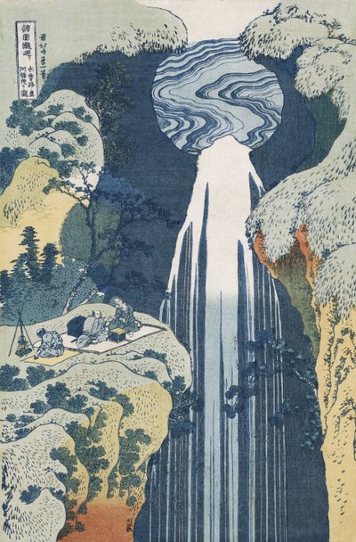 Amida Waterfall on the Kiso Highway, fra serien "A Journey to the Waterfalls of all the Provinces" av Katsushika Hokusai