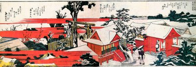 Ved bredden av Sumida-elven. av Katsushika Hokusai