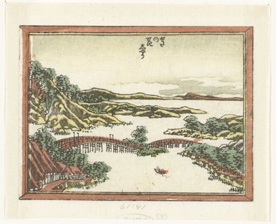 Kveldsglød i Seta Seta no sekisho (tittel på objekt) Gravert åtte utsikt over Omi-provinsen (serietittel) Doban Omi hakkei (serietittel) av Katsushika Hokusai