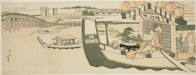Båtfester på Sumida-elven av Katsushika Hokusai