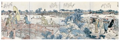 Landskapsscener fra Ehon Sumidagawa Ryogan Ichiran av Katsushika Hokusai