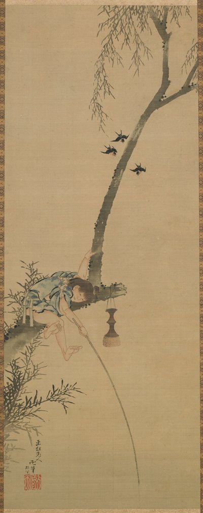 Guttefisker fra lem av et tre, Edo-perioden, 1839. av Katsushika Hokusai