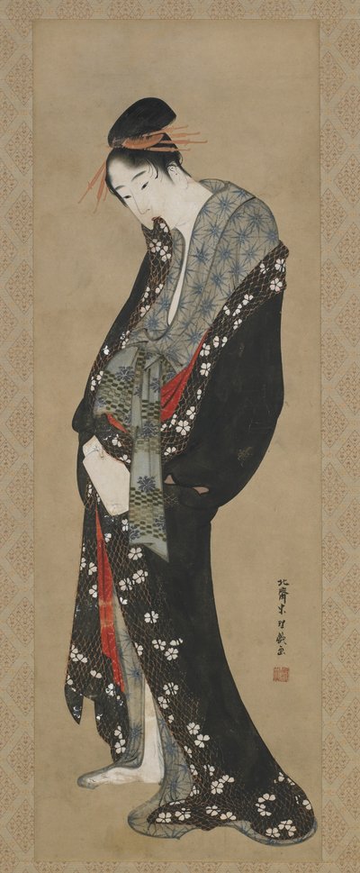 Courtesan, Edo Period (blekk og farger på papir) av Katsushika Hokusai